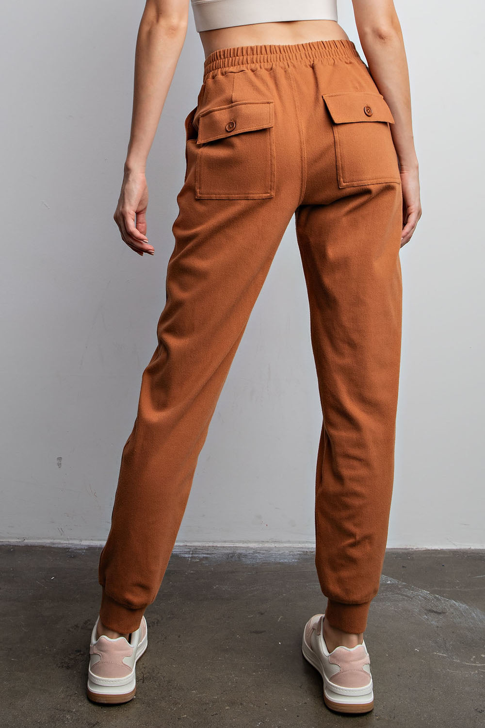 Cotton Stretch Twill Jogger Pants - Cocoa
