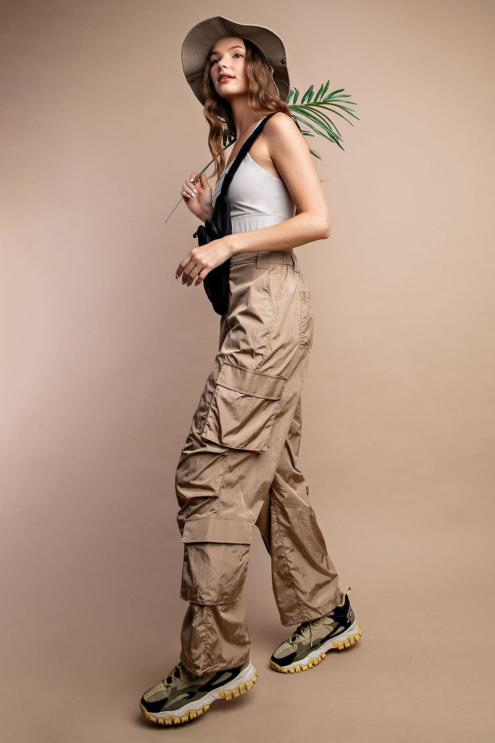 Parachute Cargo Pants in Camel