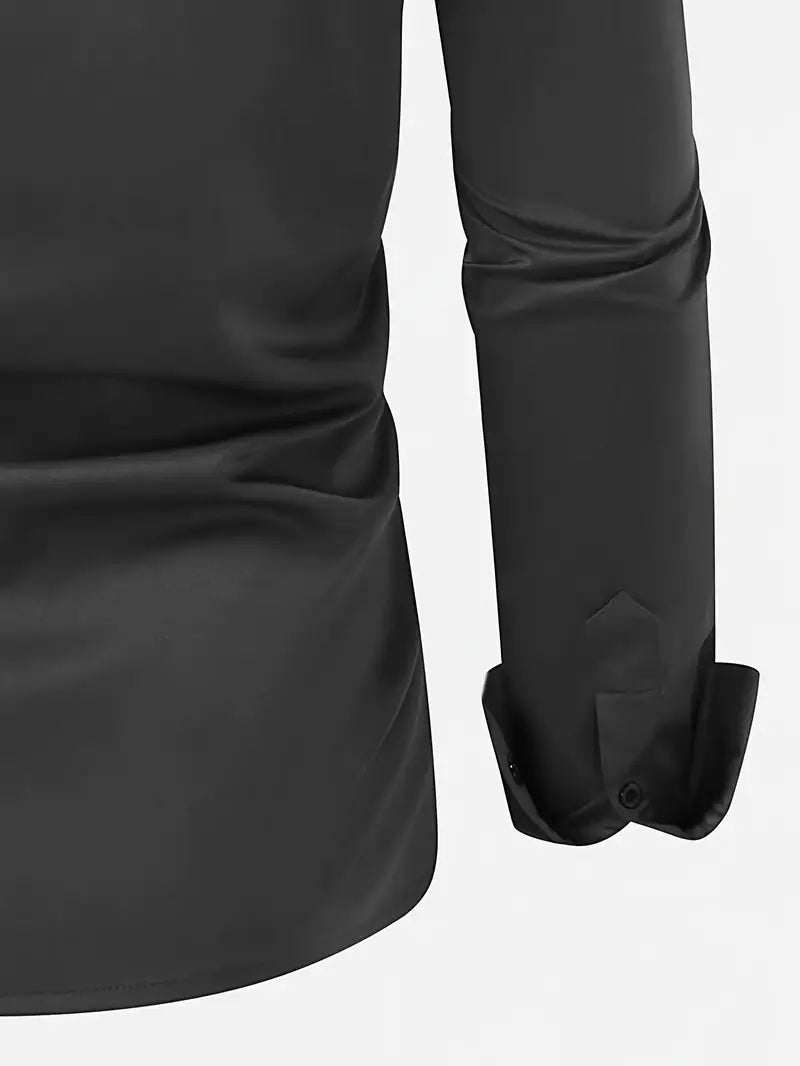 MEN'S Stretch Wrinkle-Free Long Sleeve Button Down Shirt in Charcoal