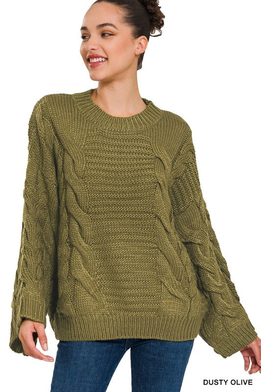 Bella Sleeve Cable Knit Sweater