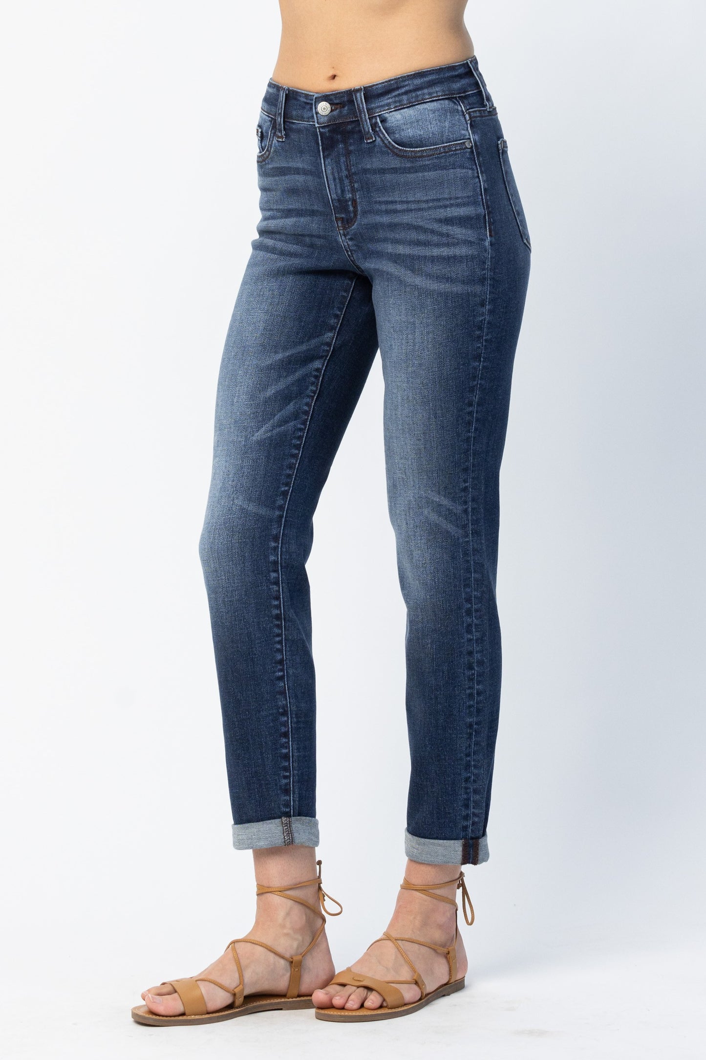 Judy Blue "Day Out" Cuffed Straight Leg Jeans - SALE