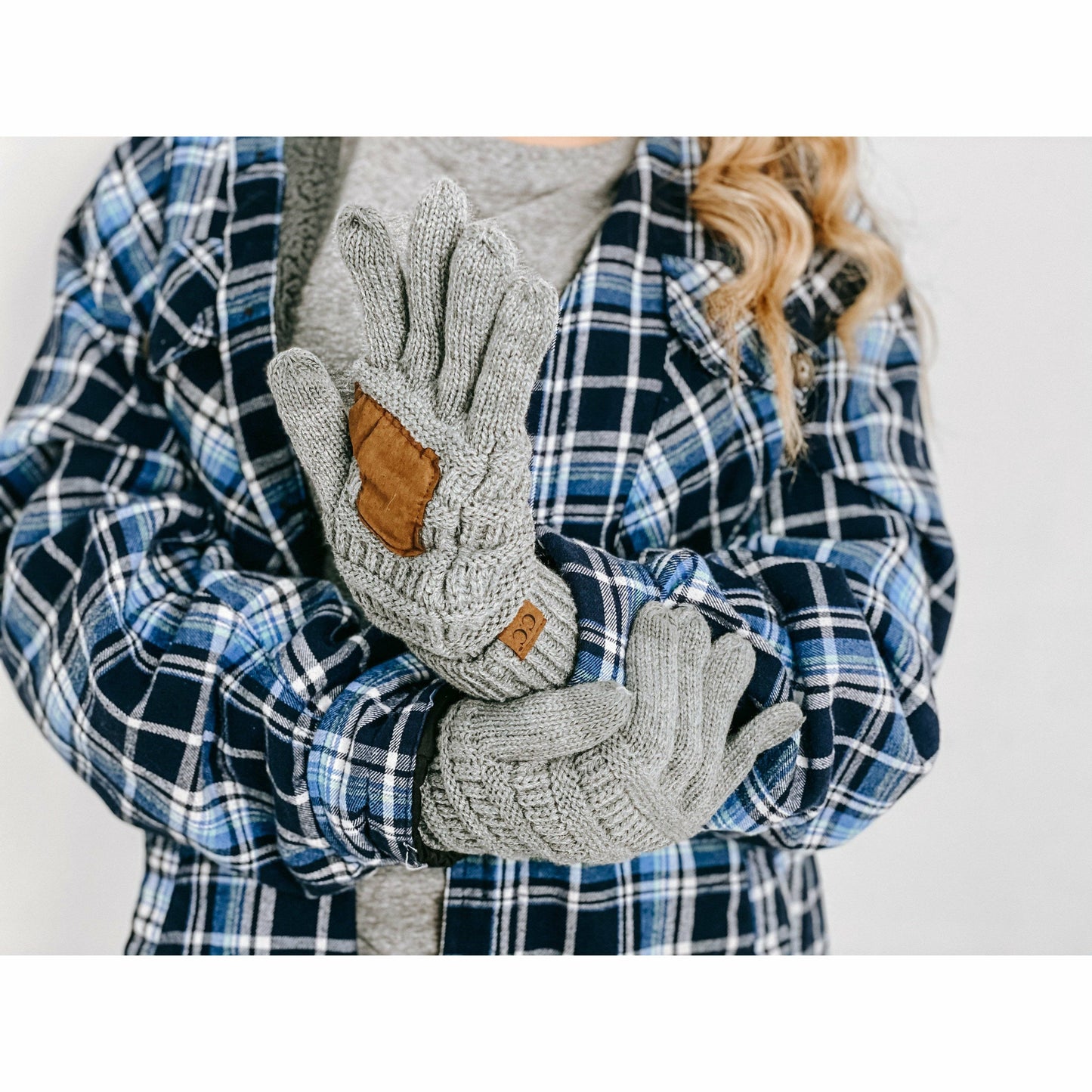 Solid Cable Knit CC Gloves: New Candy Pink