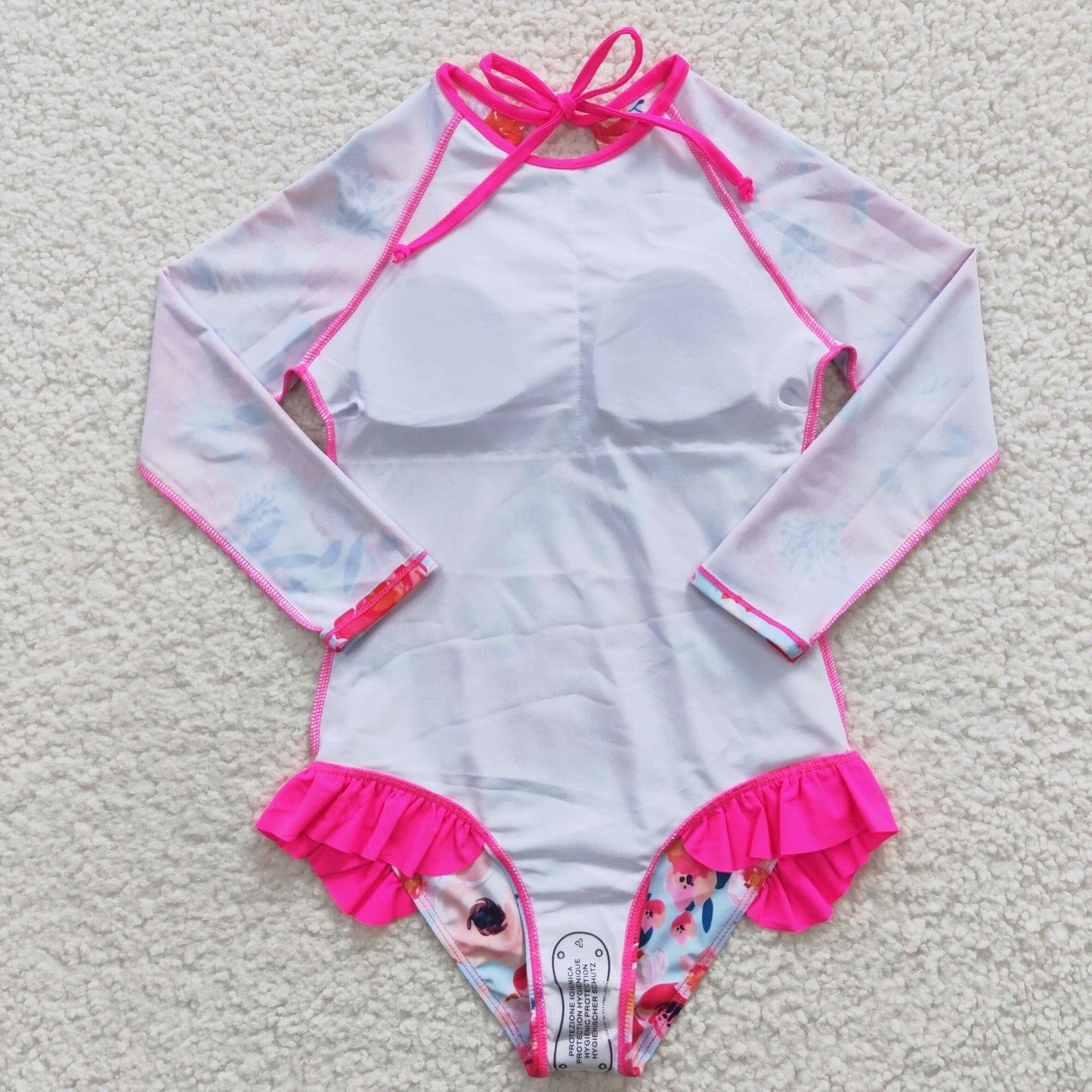 rts: Girls Long Sleeve Floral/Rainbow Swims