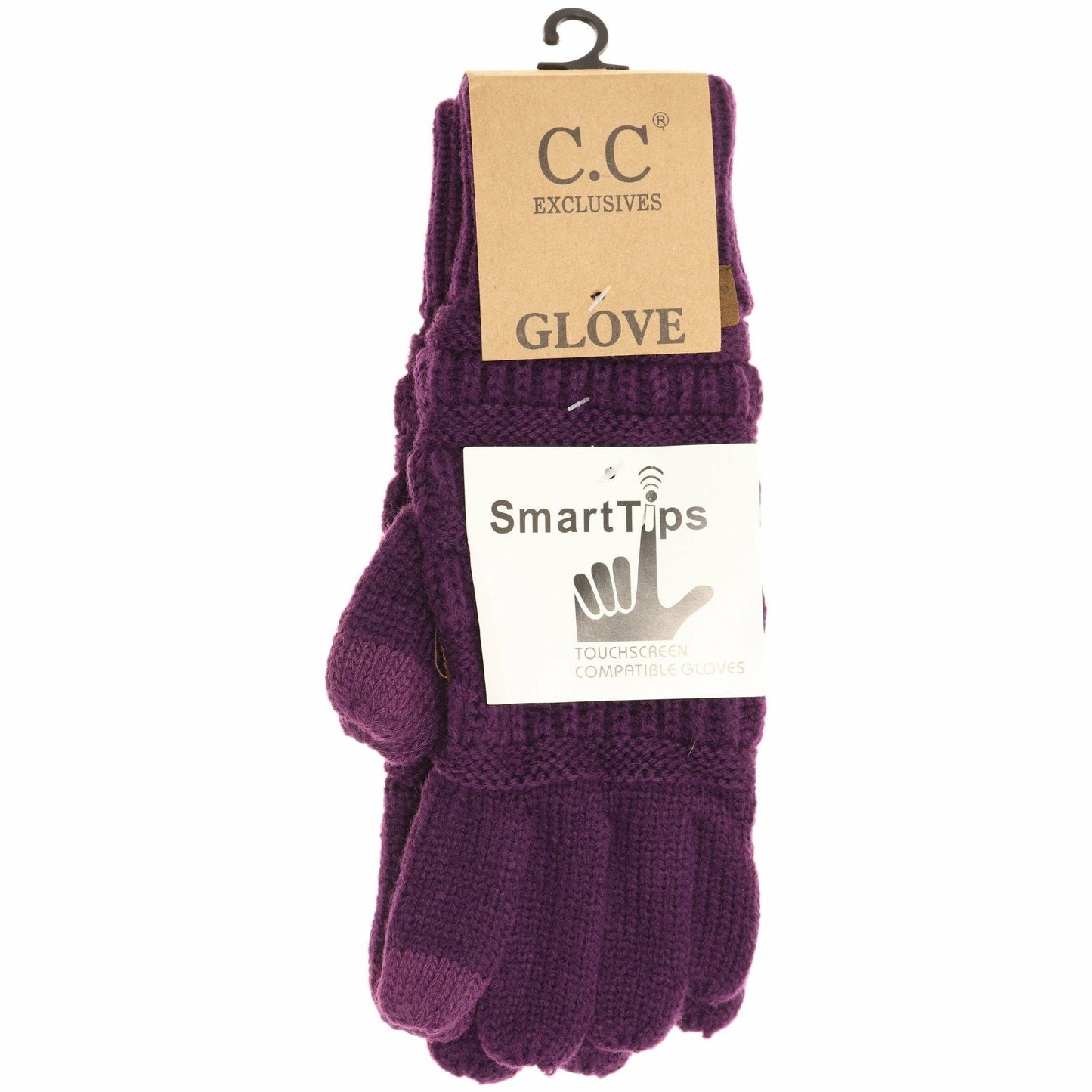 Solid Cable Knit CC Gloves: New Candy Pink