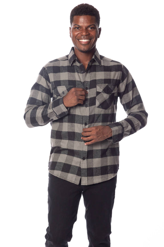 Men's Flannel Long Sleeve Buffalo Plaid Shirt