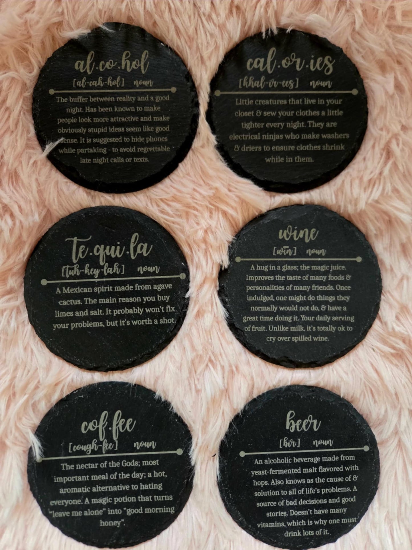 Sassy Definition Coaster Set – 6-Piece Humor Collection
