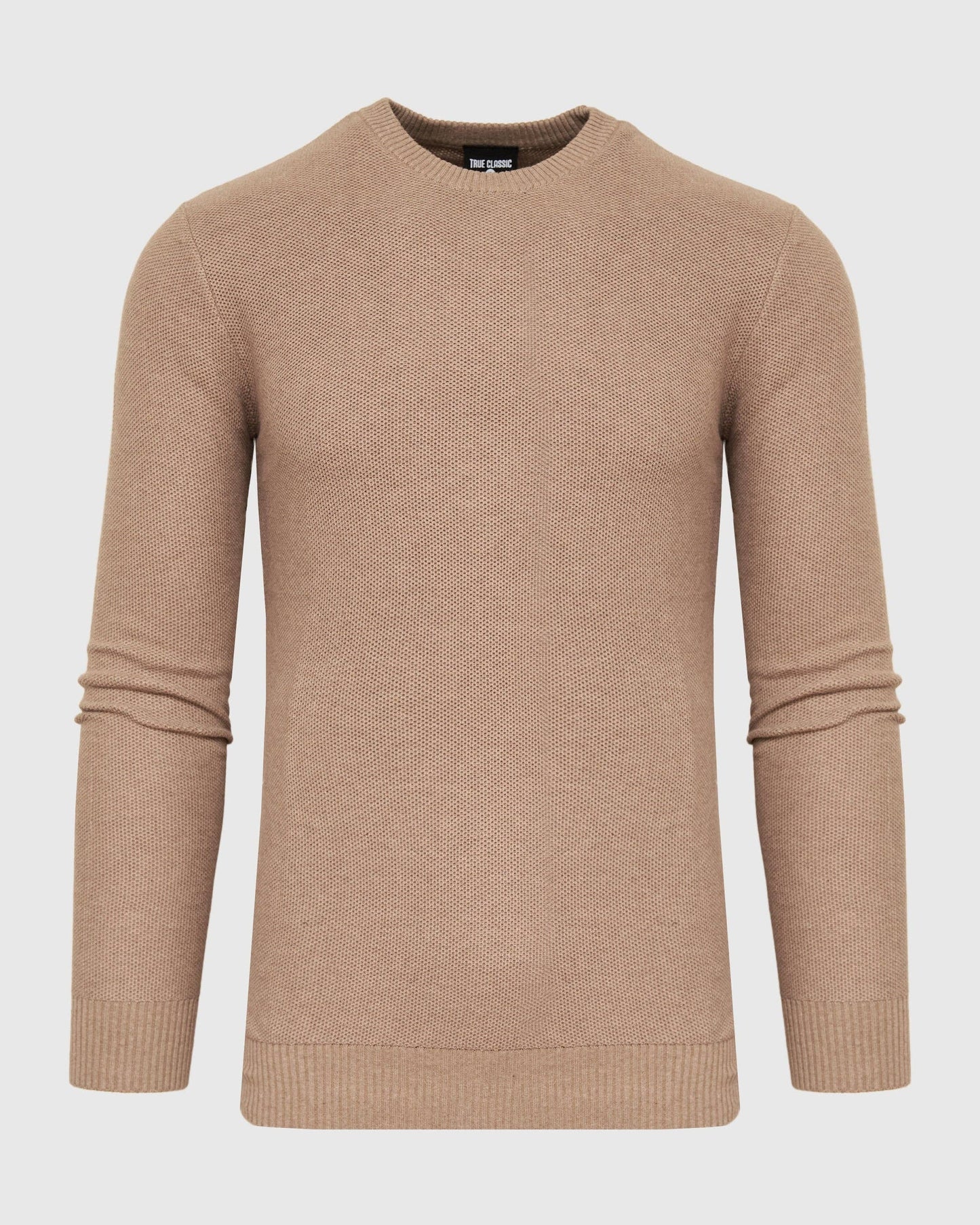 MEN'S Crew Sweater in Heather Camel Pique