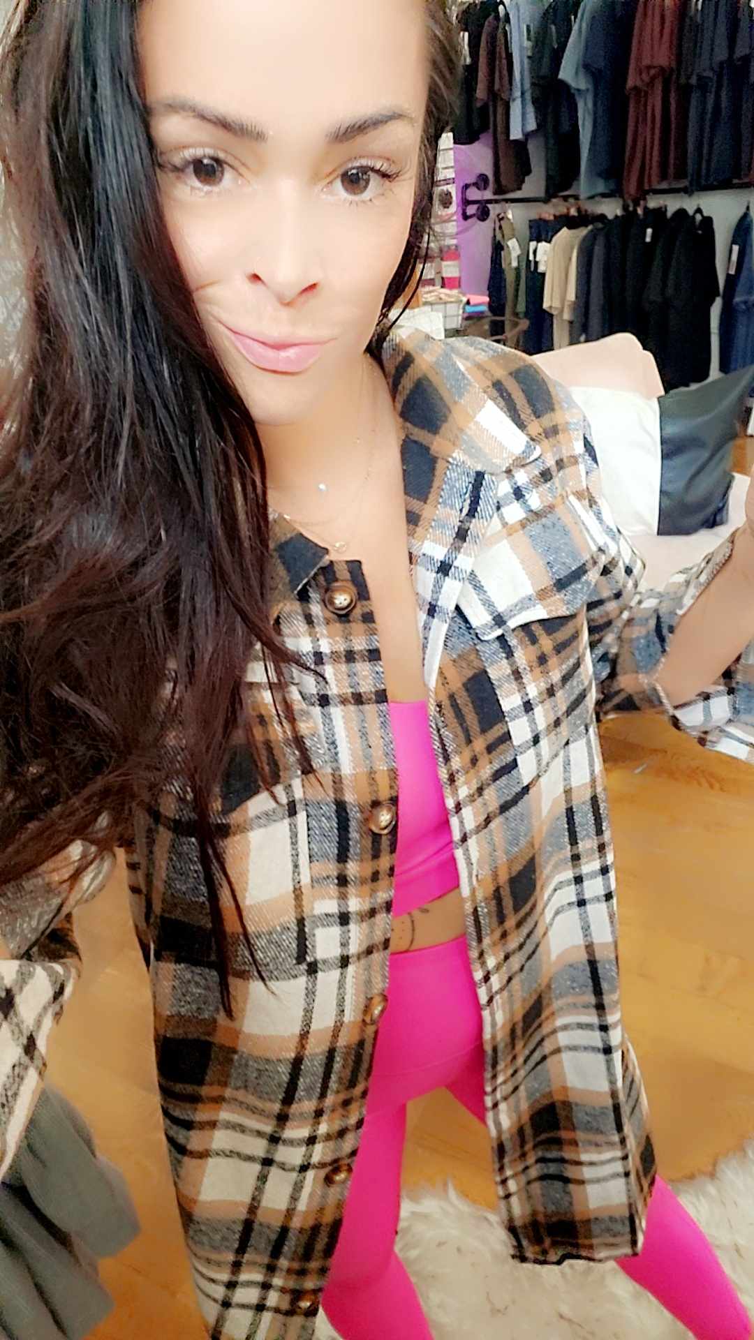 Neutral Plaid Shacket - SALE