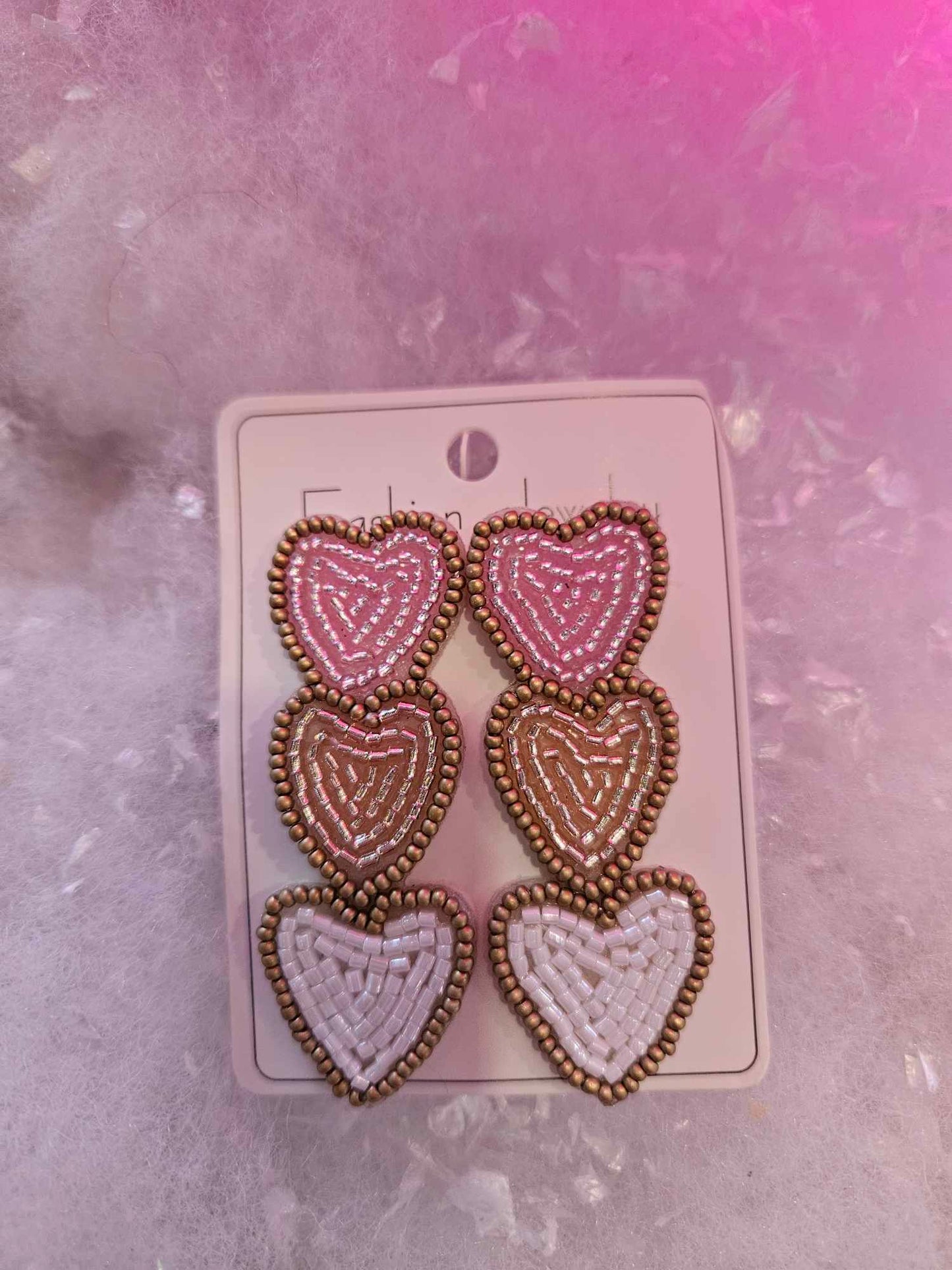 Beaded Heart Earrings