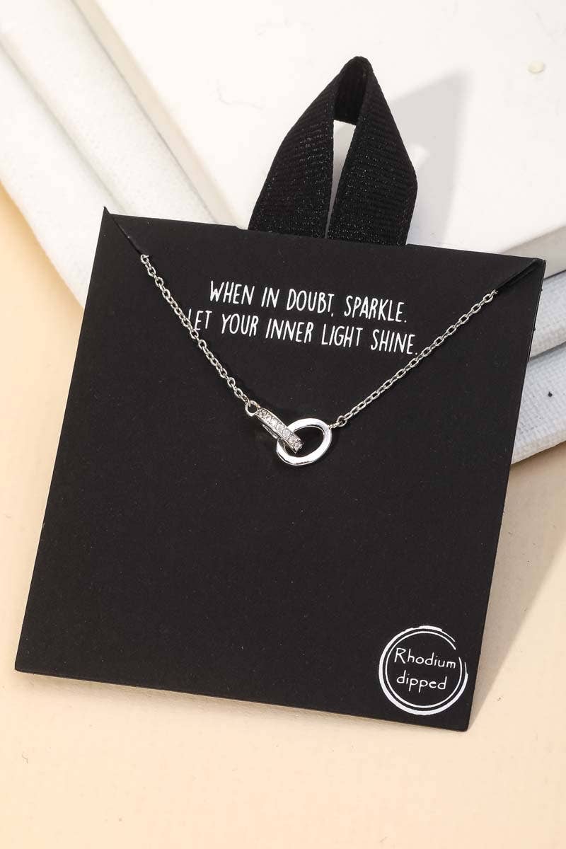 Double Ring Link Charm Necklace