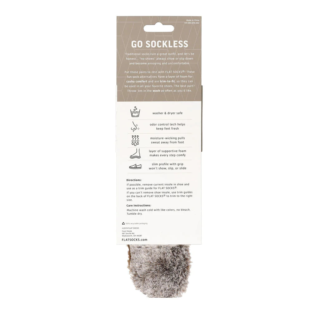 Chestnut Fur Flat Socks - Small
