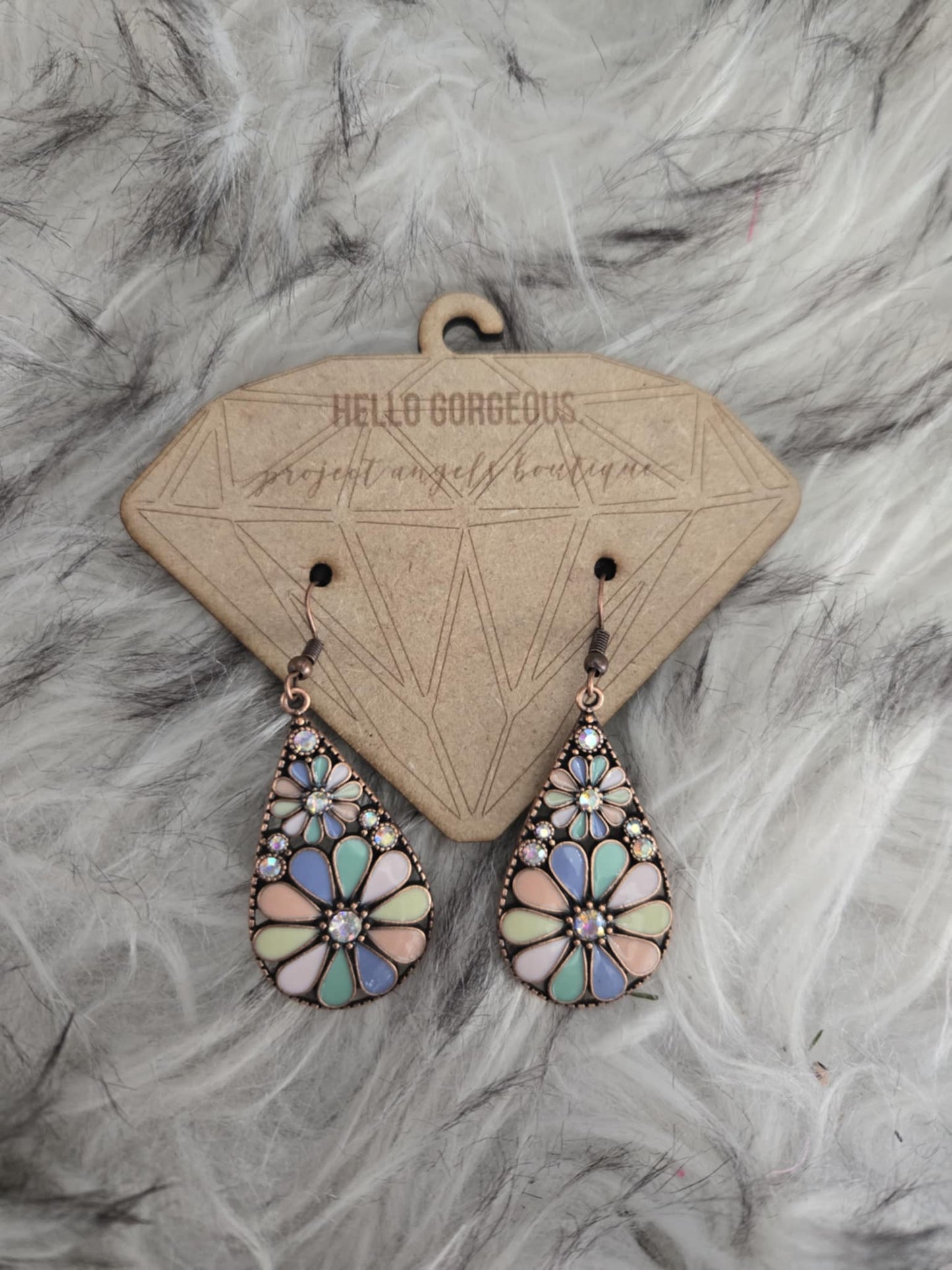 Floral Rhinestone Earrings