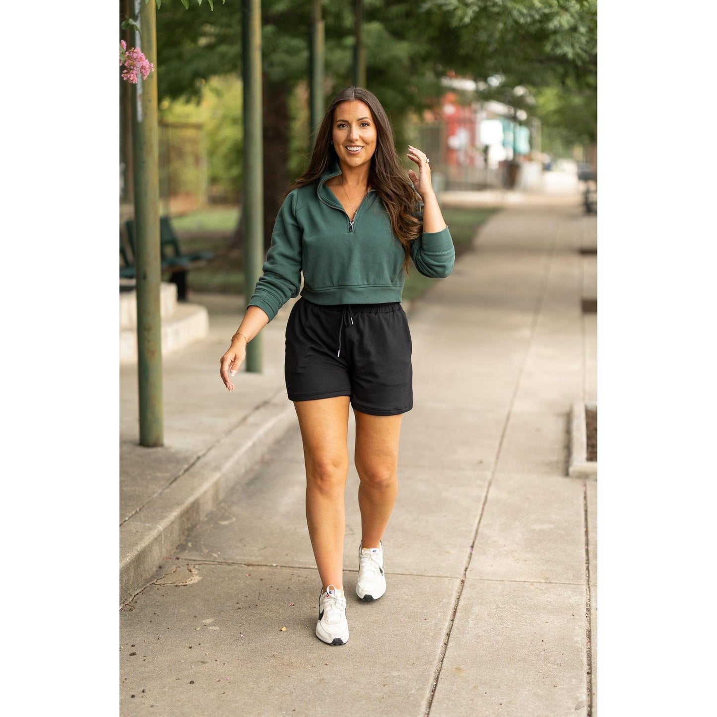 The Chrissy - Black Fleece Shorts with Pockets