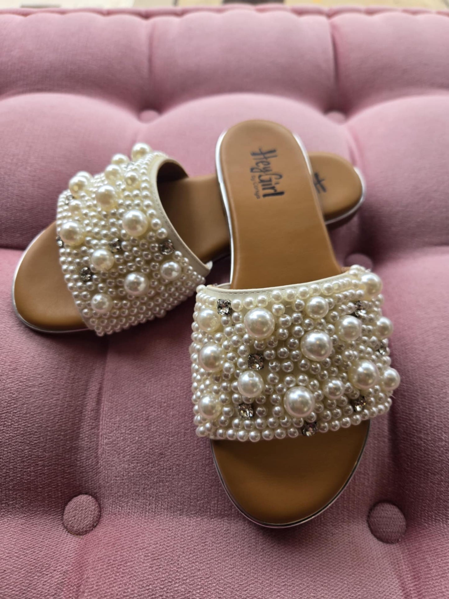 Corky's Ivory Gimme Kiss Pearl and Rhinestone Sandals