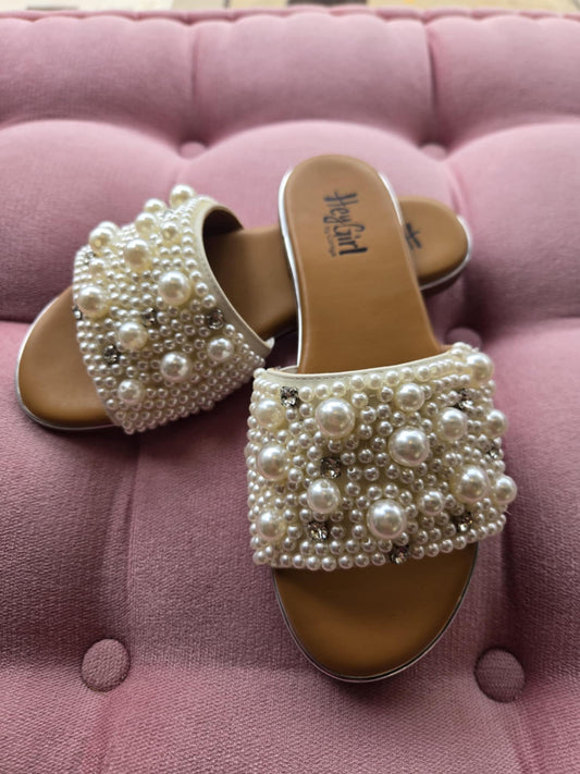 Corky's Ivory Gimme Kiss Pearl and Rhinestone Sandals - SALE