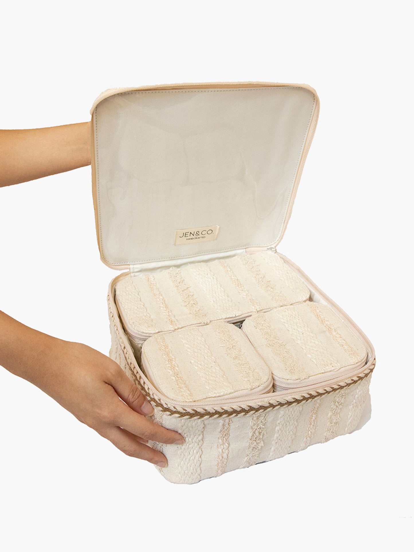 Fiona Cotton Cosmetic Case in Mint