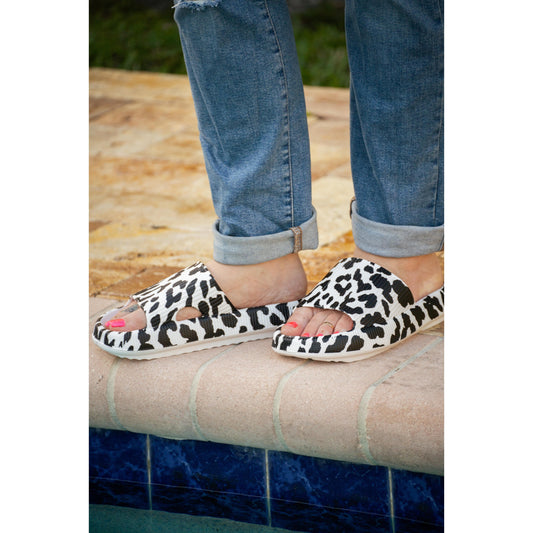 White Leopard Insanely Comfy -Beach or Casual Slide Sandals