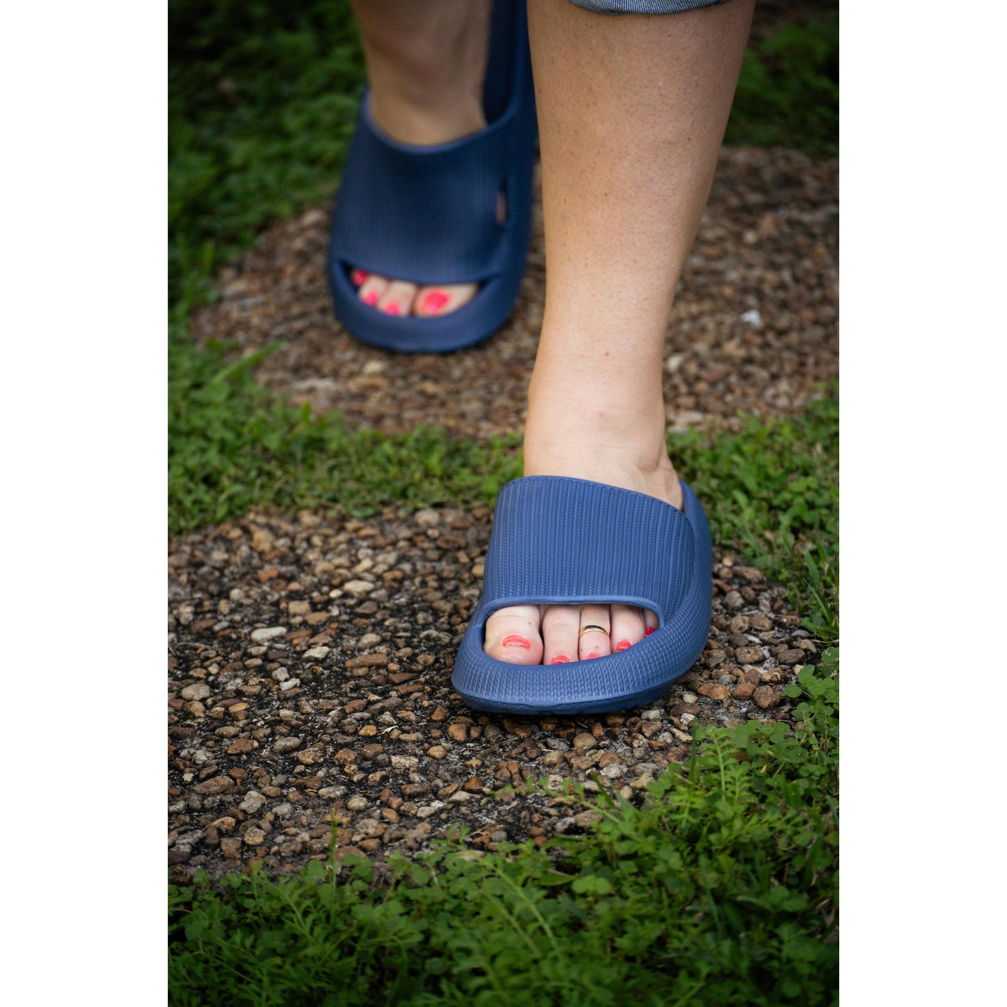 Navy Blue Insanely Comfy -Beach or Casual Slide Sandals