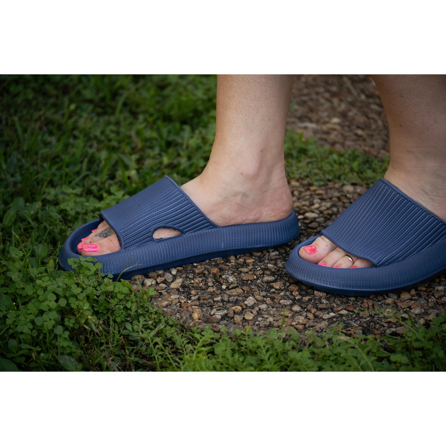 Navy Blue Insanely Comfy -Beach or Casual Slide Sandals