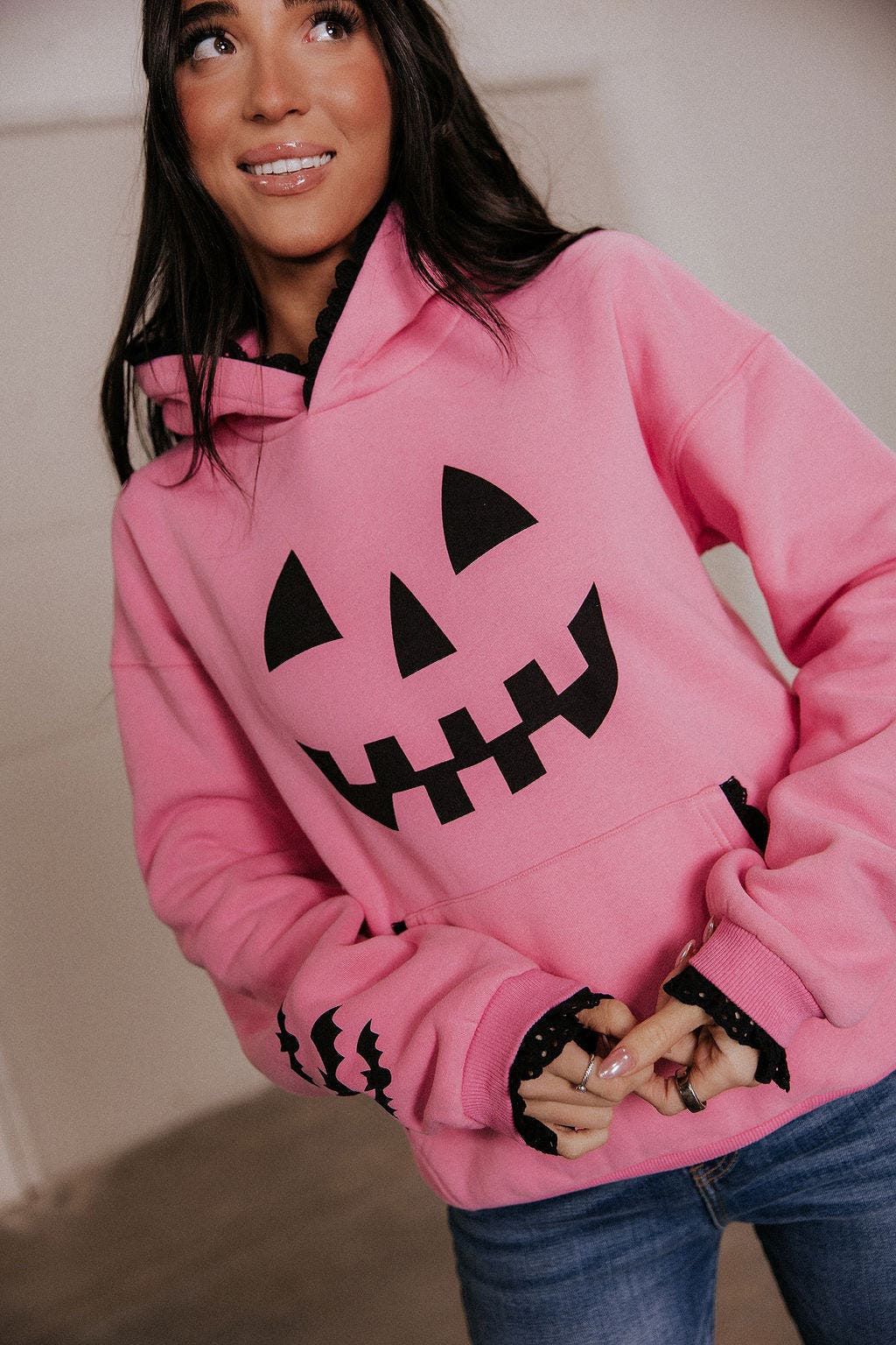 Ampersand Avenue Comfort Zone Lace Hoodie - Lil’ Miss Pumpkin