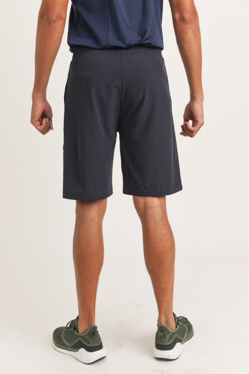 MEN'S - Active Drawstring Shorts with Zippered Pouch - Navy