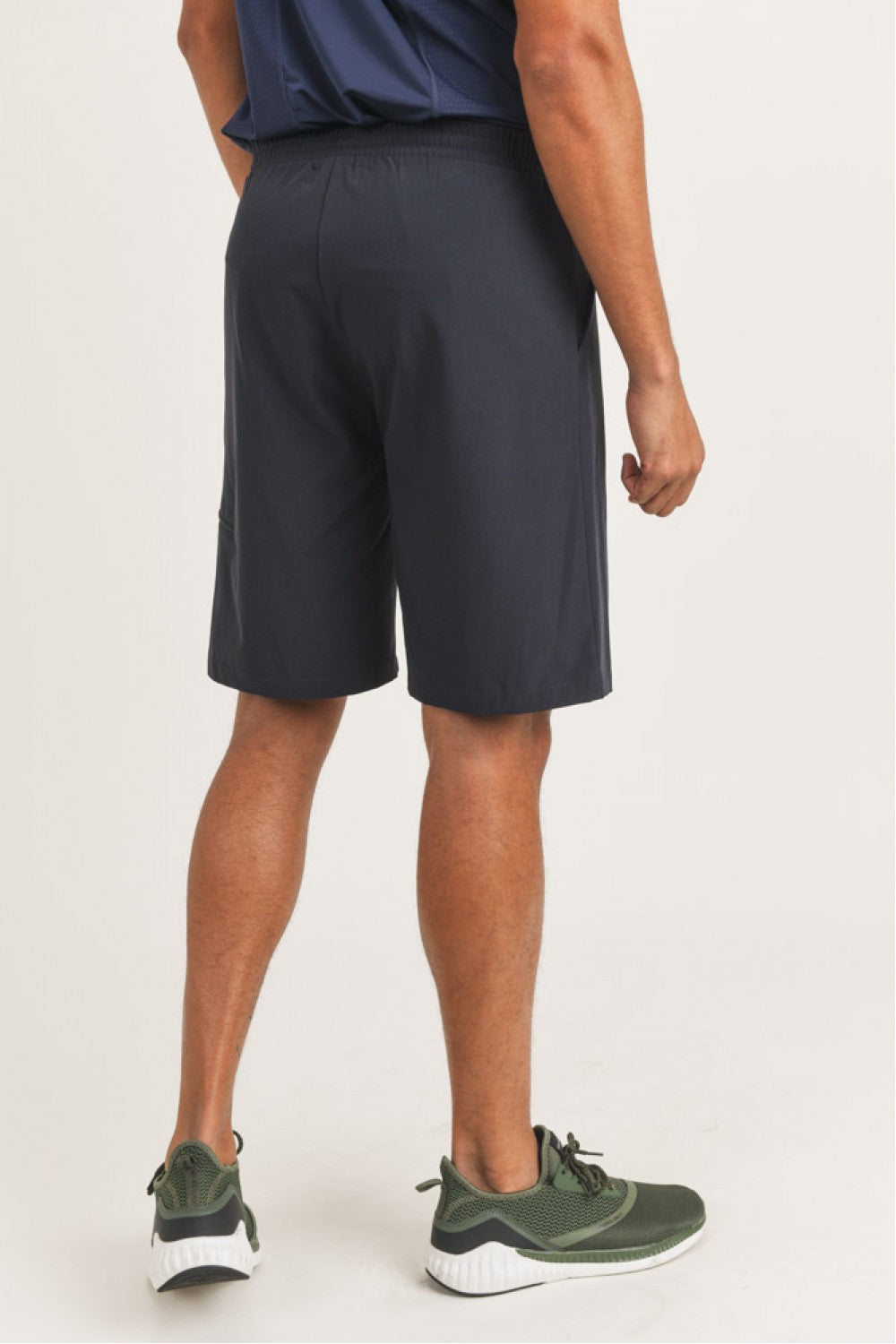 MEN'S - Active Drawstring Shorts with Zippered Pouch - Navy