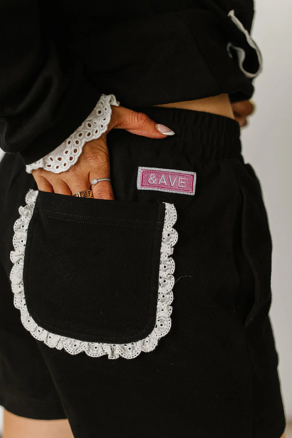 Ampersand Avenue Comfort Zone Shorts - Black Lace