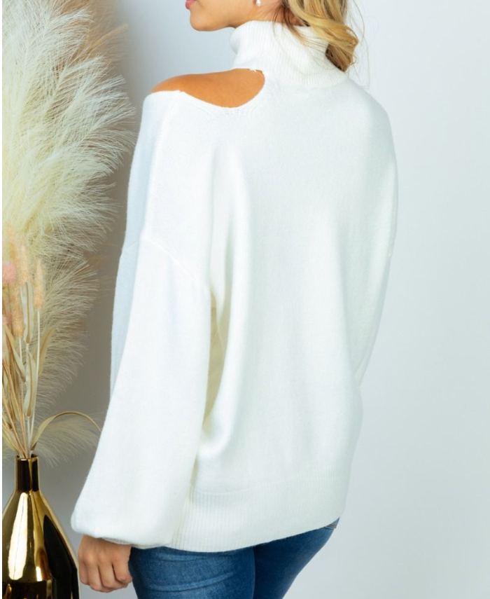 Slice of Heaven Cutout Sweater - Snow - SALE