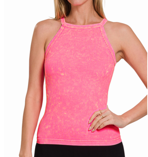 Hot Tropic Ribbed Halter Tank