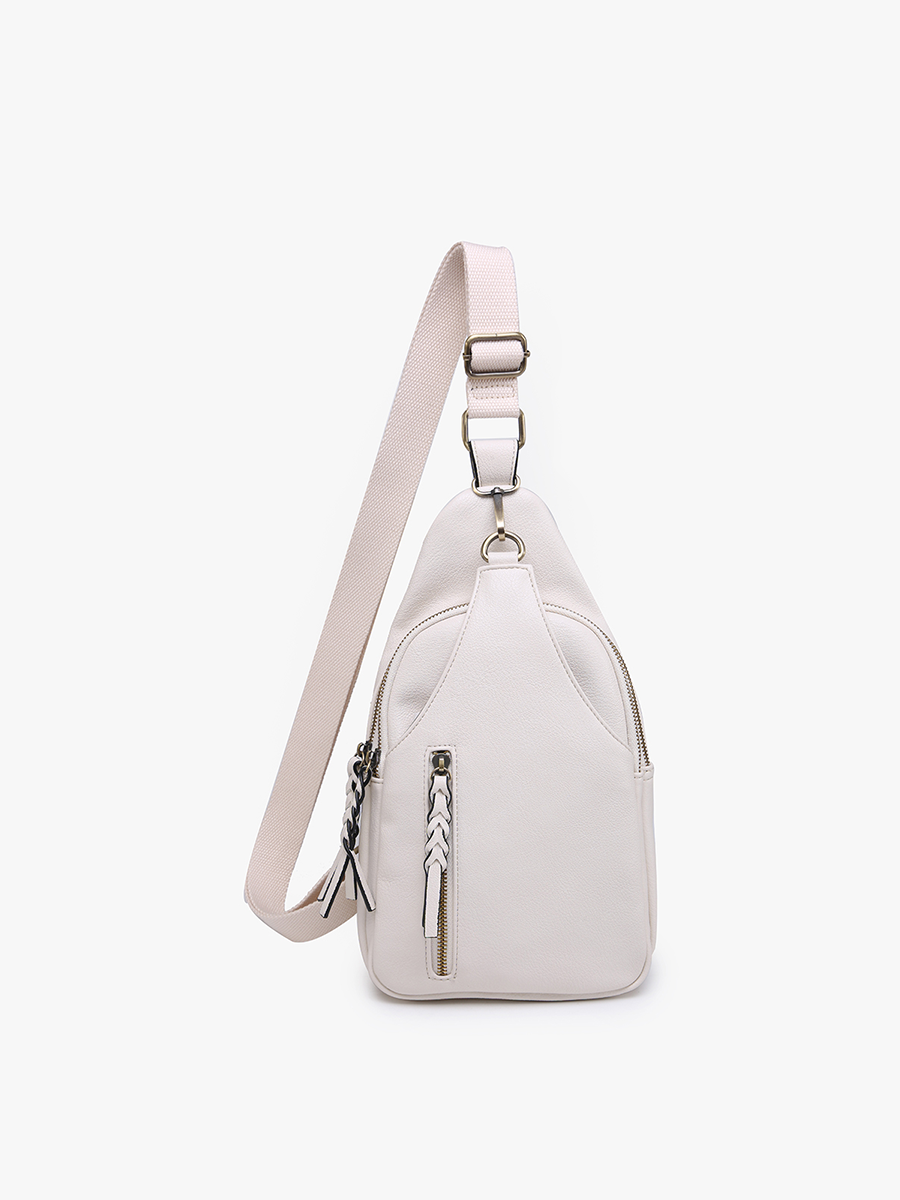 Nikki Dual Compartment Sling Pack Bag: Black
