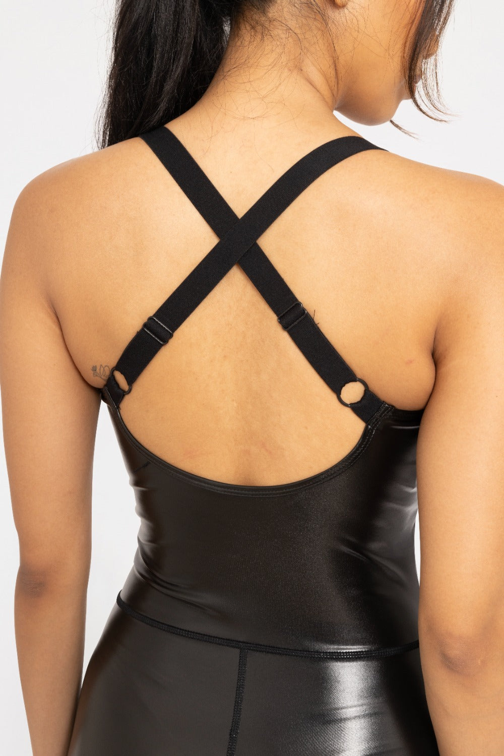 Faux Leather Catsuit with Adjustable Straps - SALE