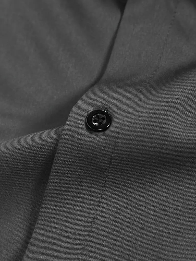 MEN'S Stretch Wrinkle-Free Long Sleeve Button Down Shirt in Charcoal