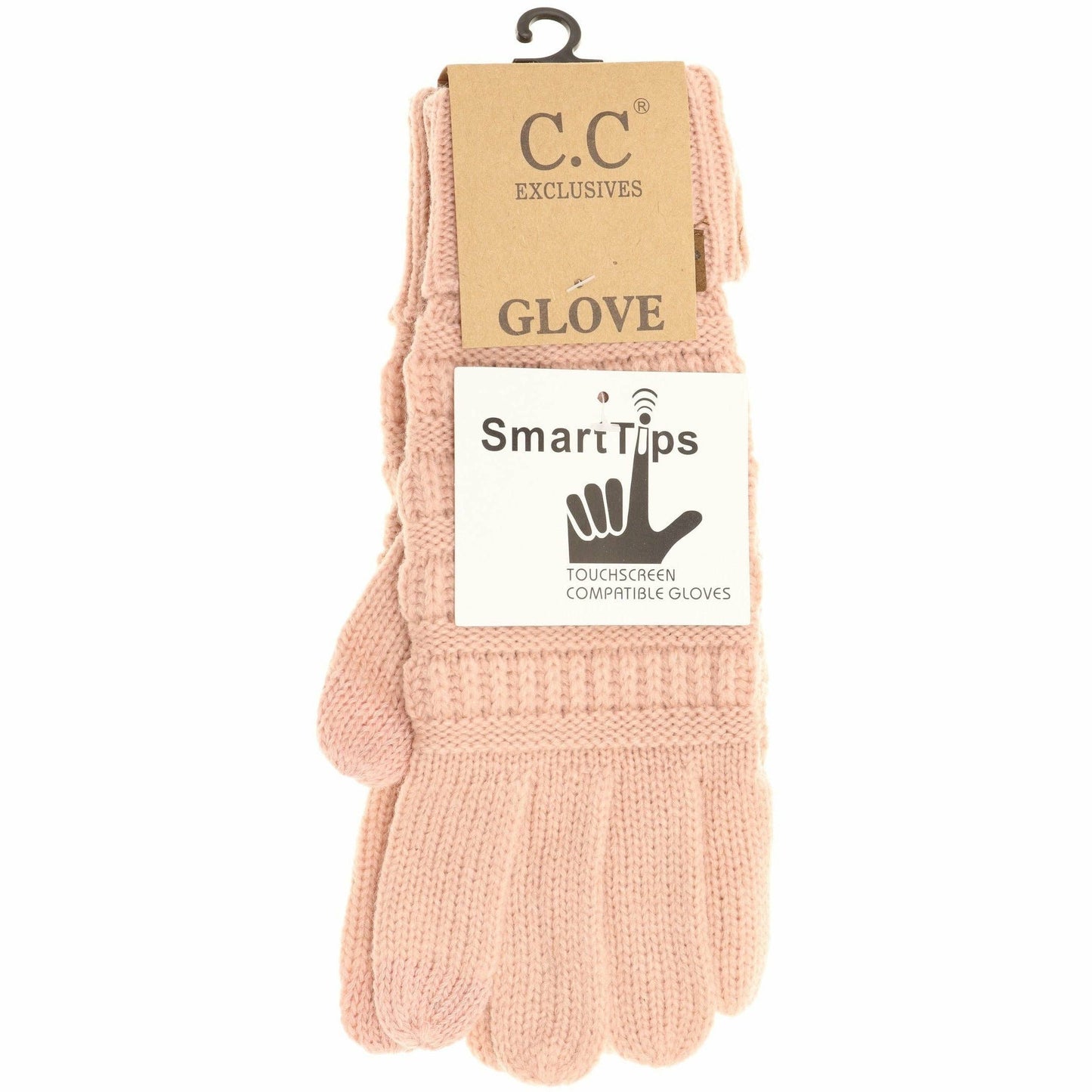 Solid Cable Knit CC Gloves: New Candy Pink