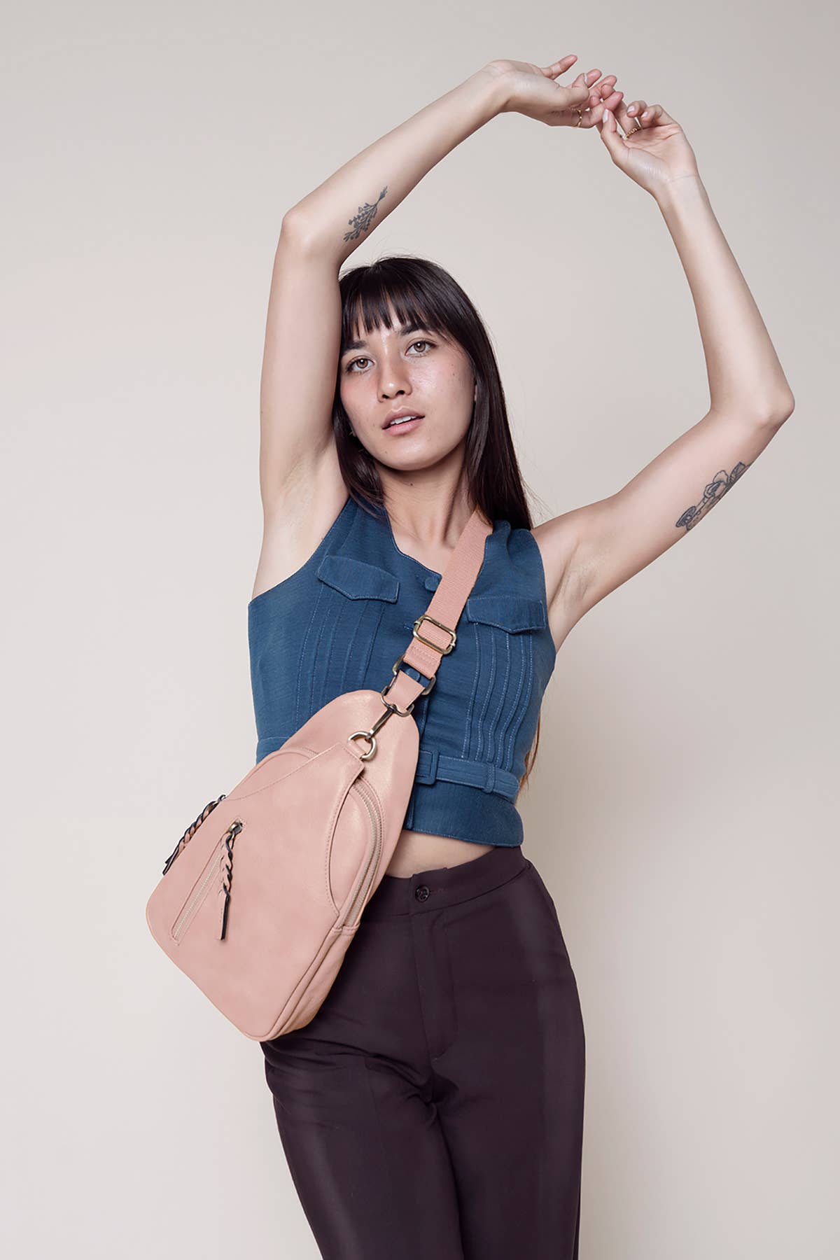 Nikki Dual Compartment Sling Pack Bag: Ballet