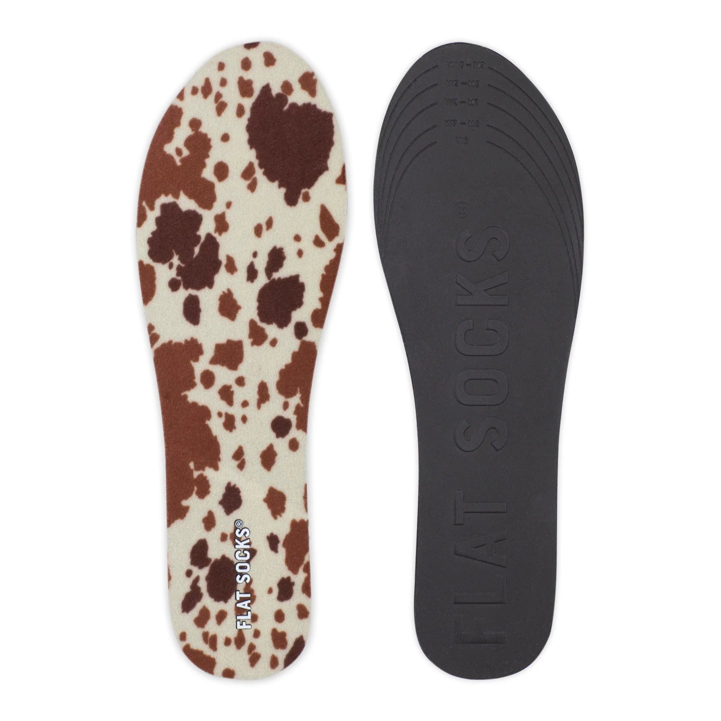 Cow Print Flat Socks - Small