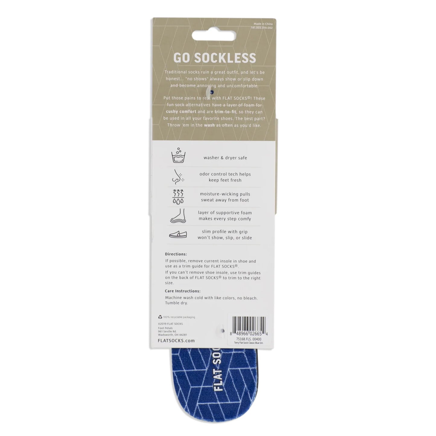 Blue Flat Socks - Small