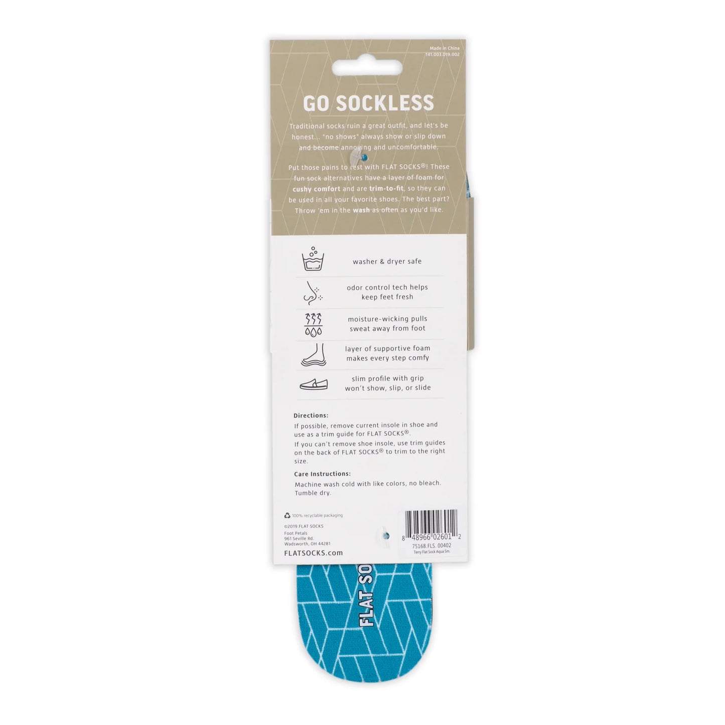 Aqua Flat Socks - Small