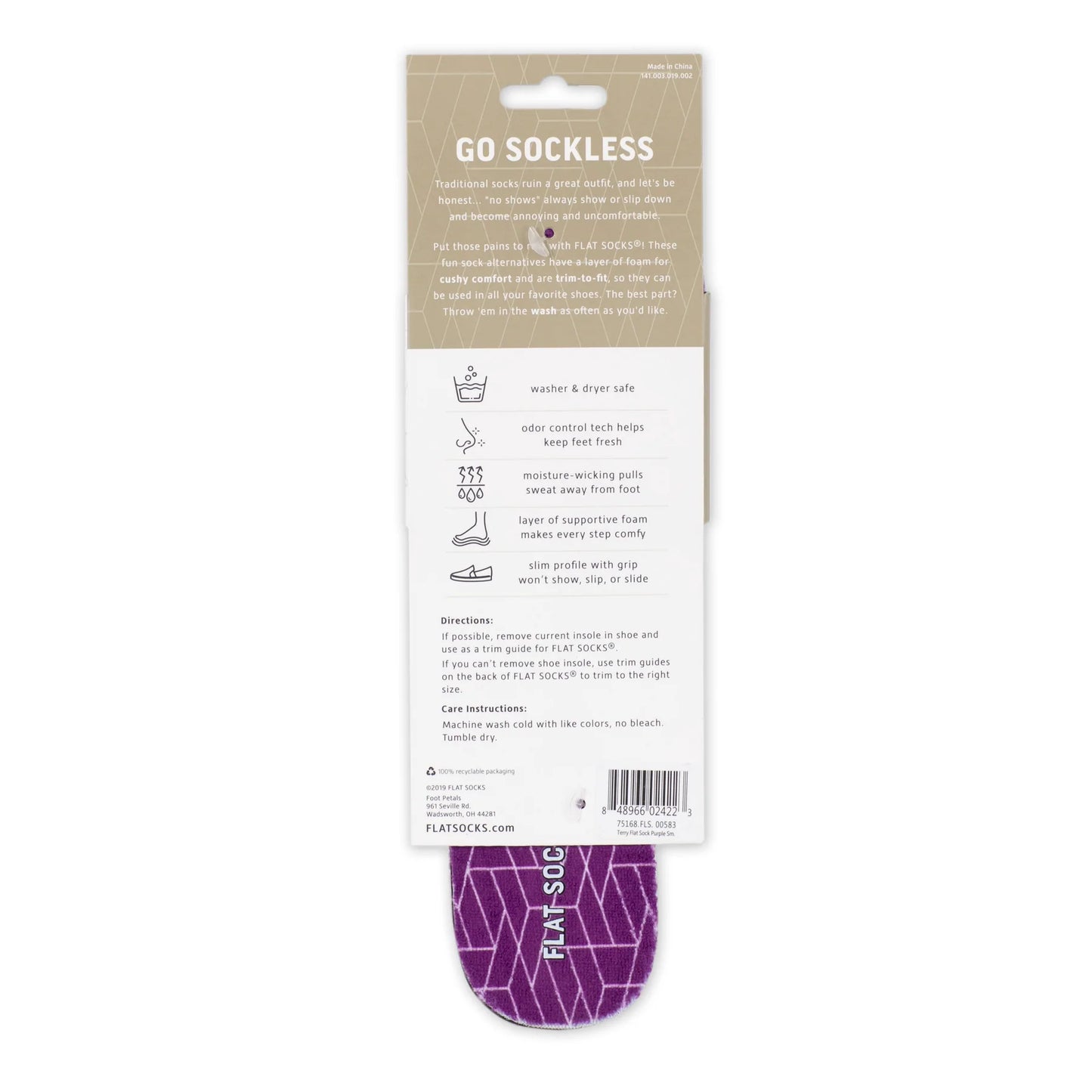 Purple Flat Socks - Small