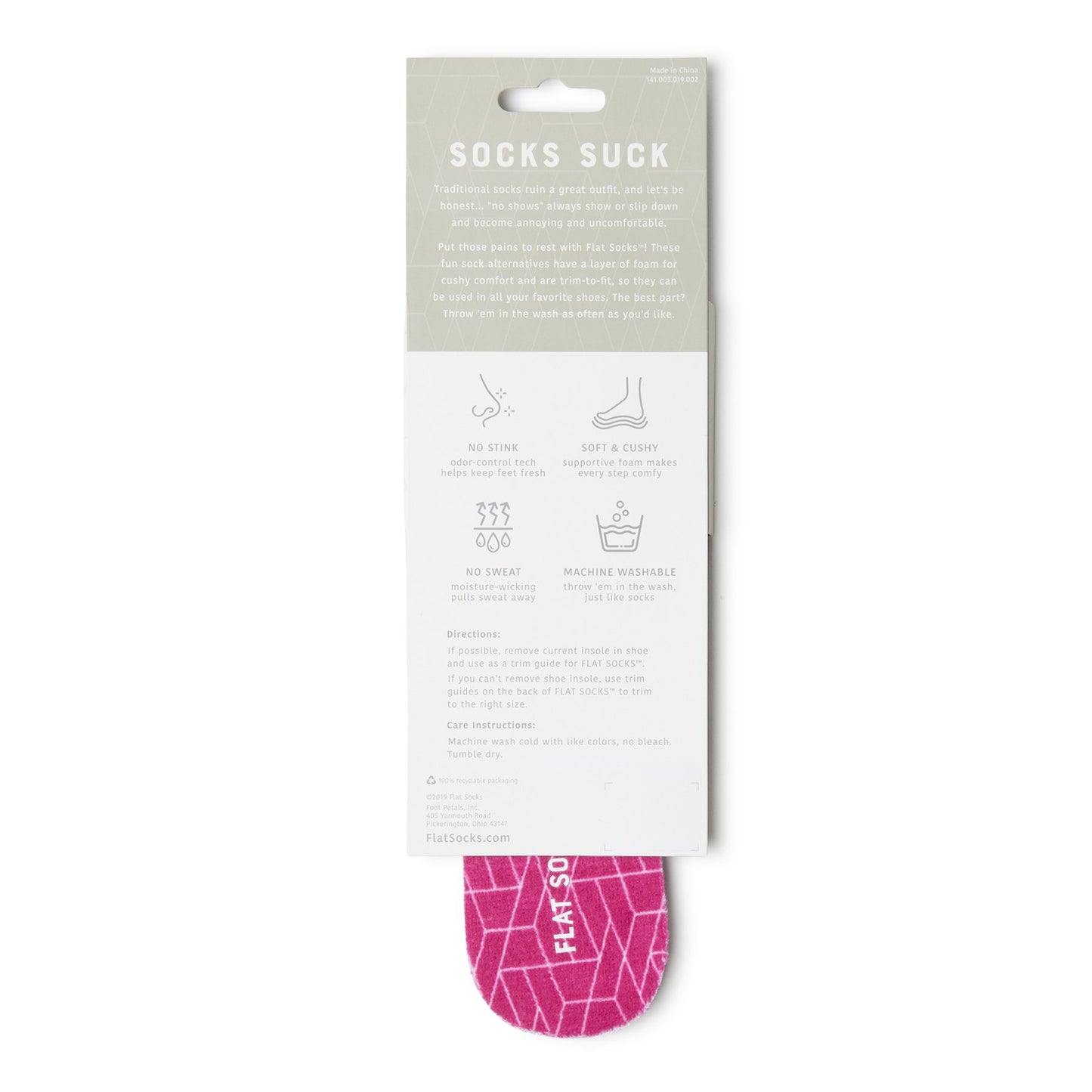 Pink Flat Socks - Small