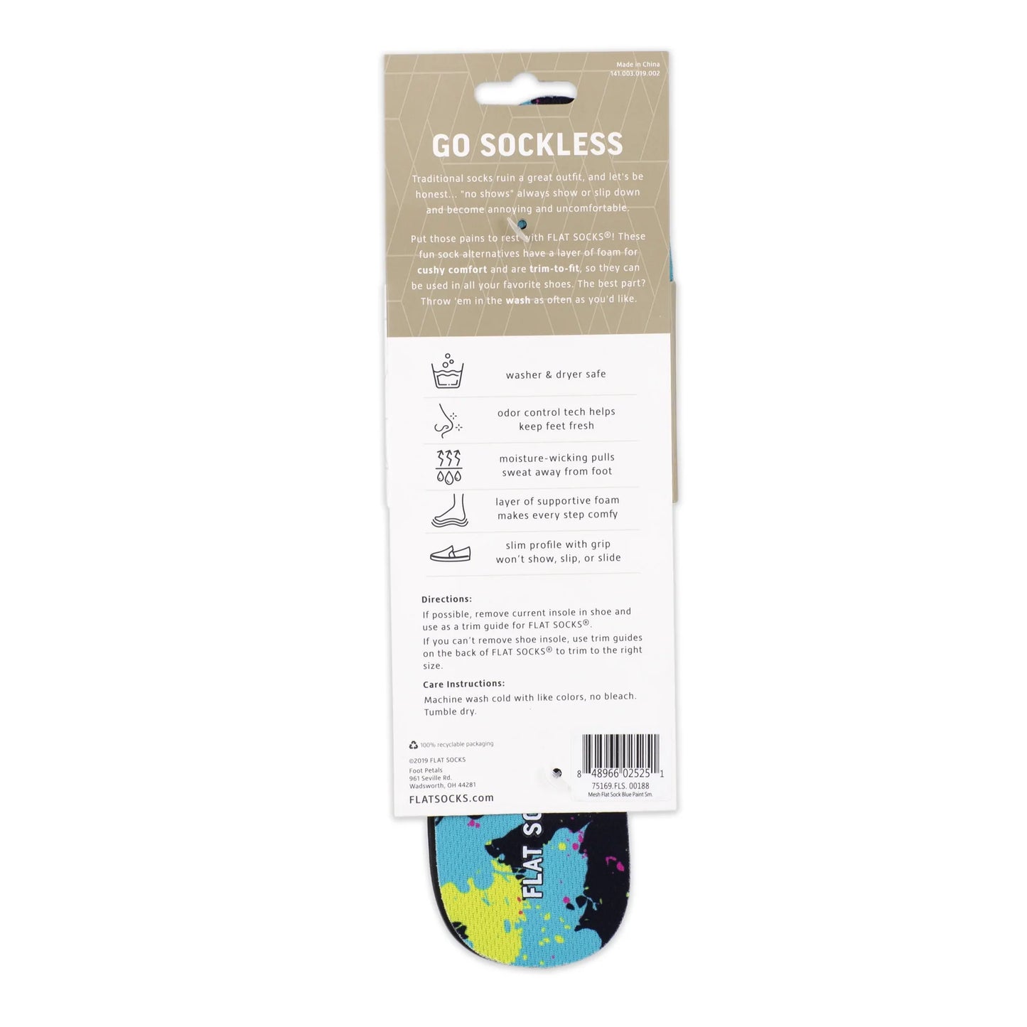 Paint Splatter Flat Socks - Small