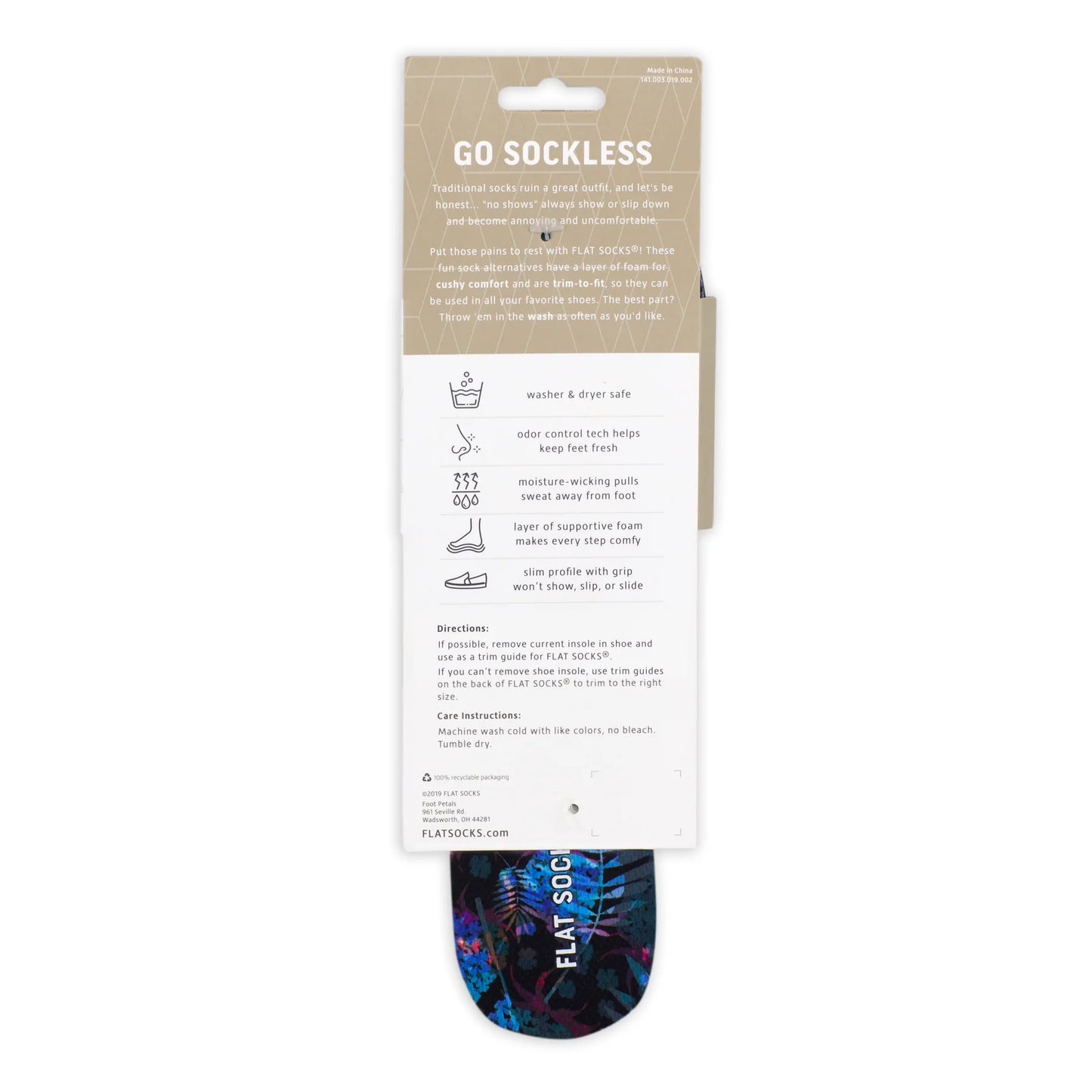 Jurassic Palm Flat Socks - Small