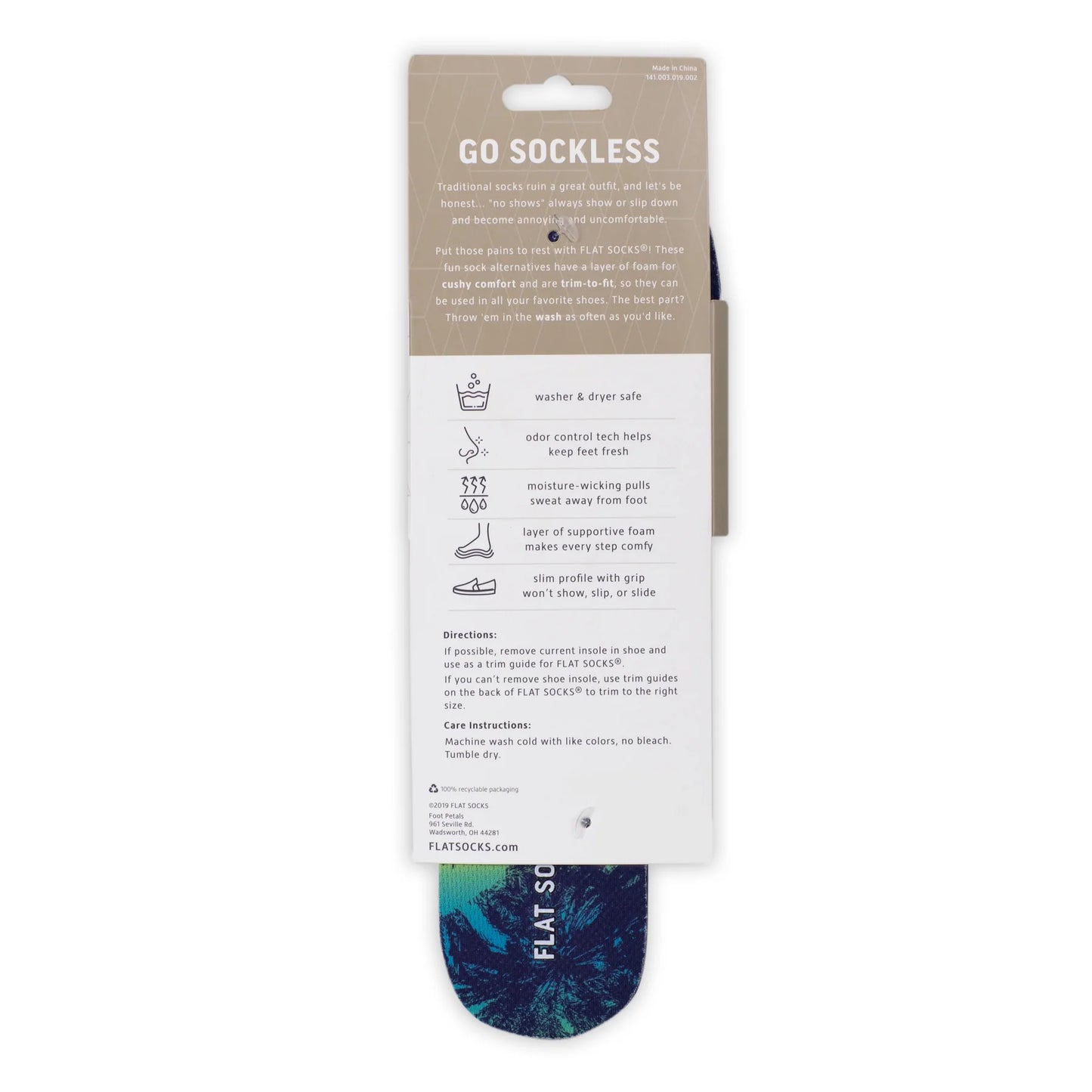 Tropical Sunset Flat Socks - Small