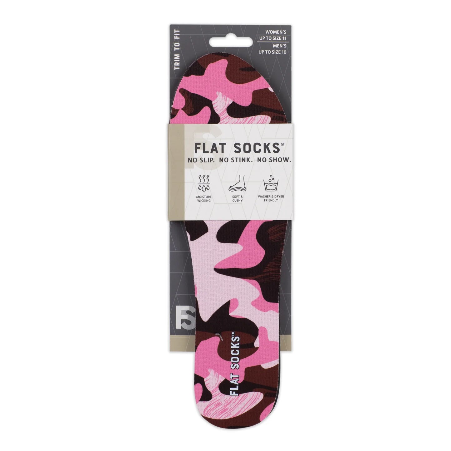 Pink Camo Flat Socks - Small