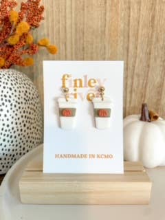Pumpkin Spice Latte Dangles | PSL | Fall | Clay Earrings