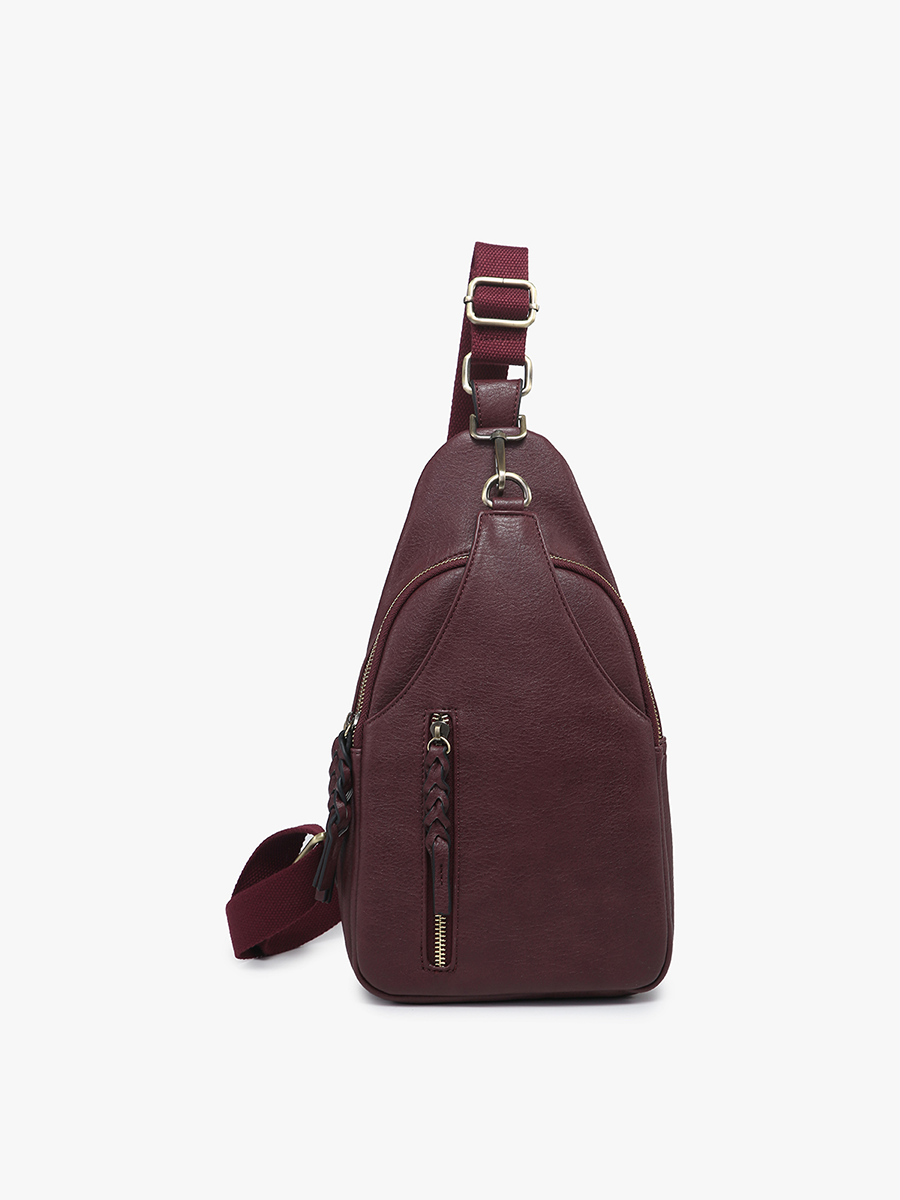 Nikki Dual Compartment Sling Pack Bag: Lavender