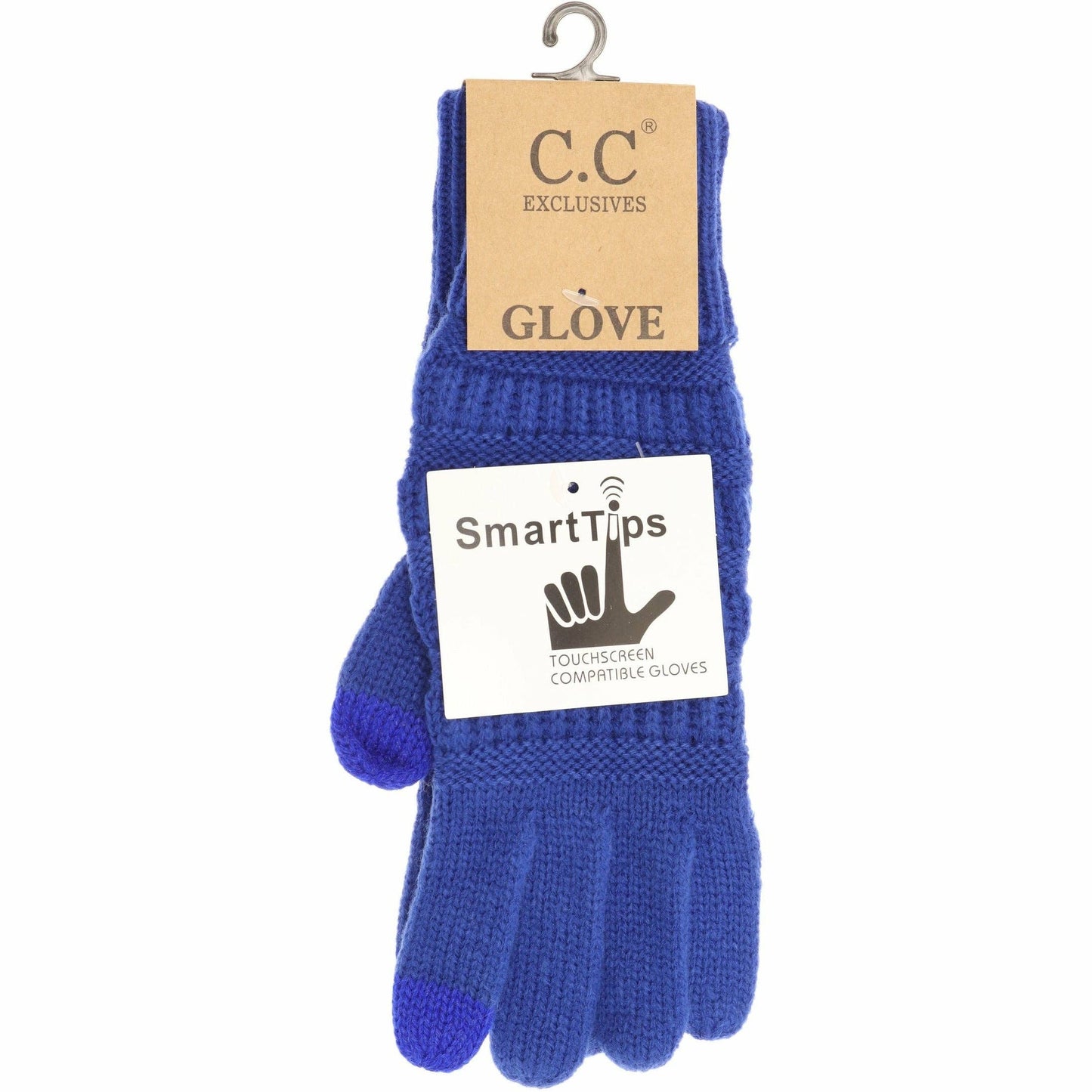 Solid Cable Knit CC Gloves: Violet