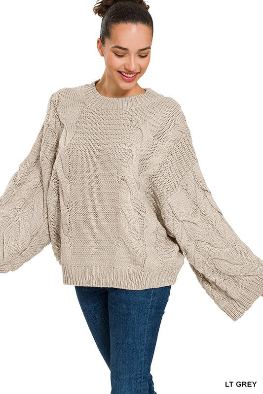 Bella Sleeve Cable Knit Sweater
