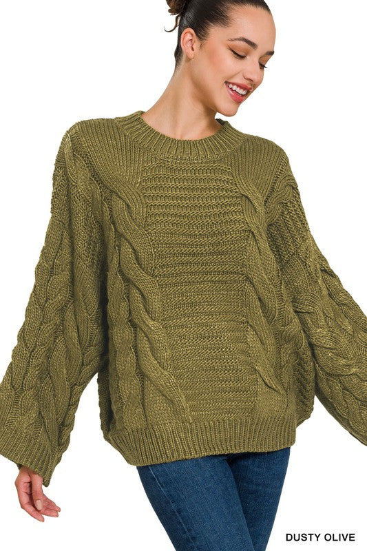 Bella Sleeve Cable Knit Sweater