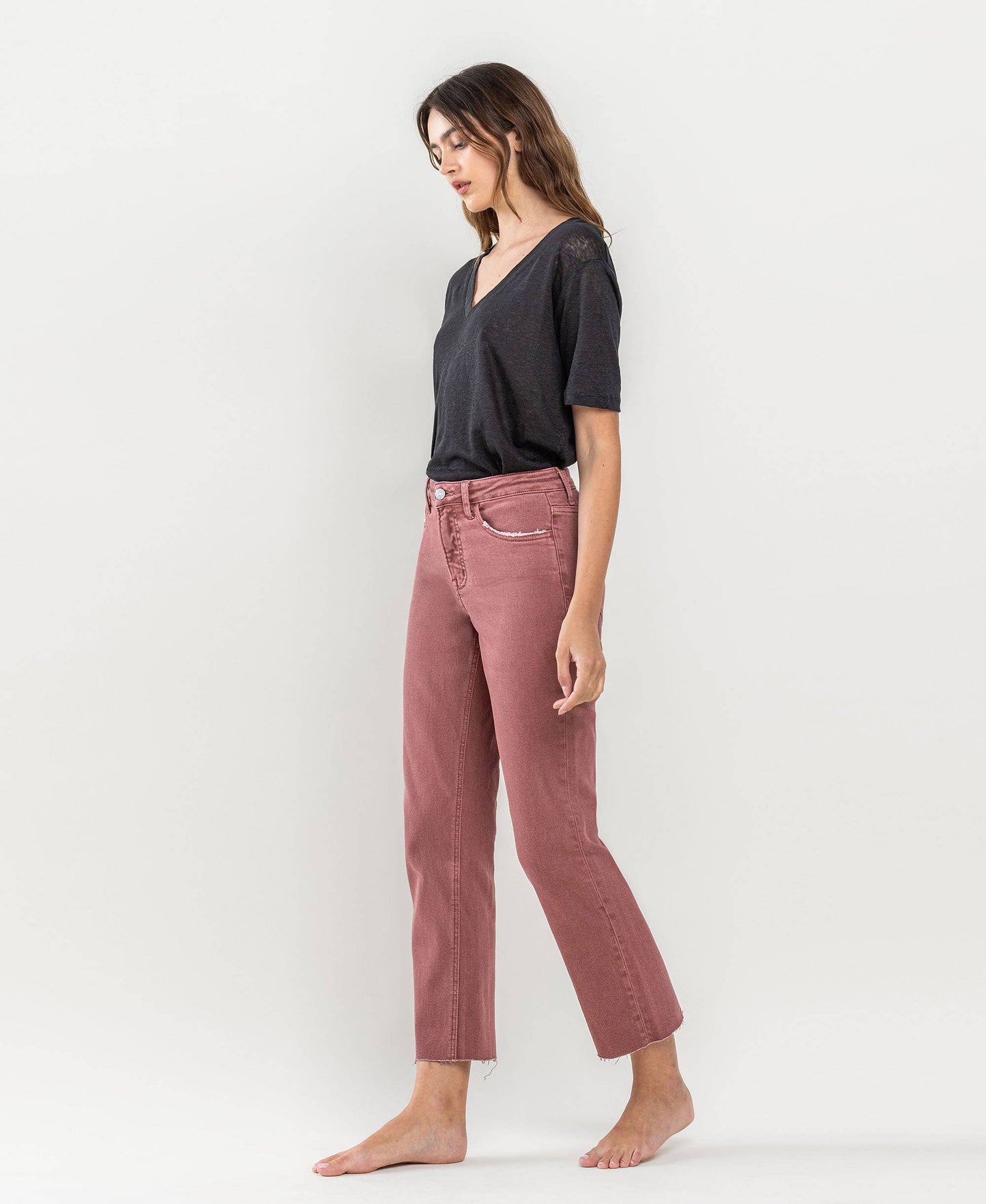 Tummy Control High Rise Crop Jeans from Lovervet by Vervet