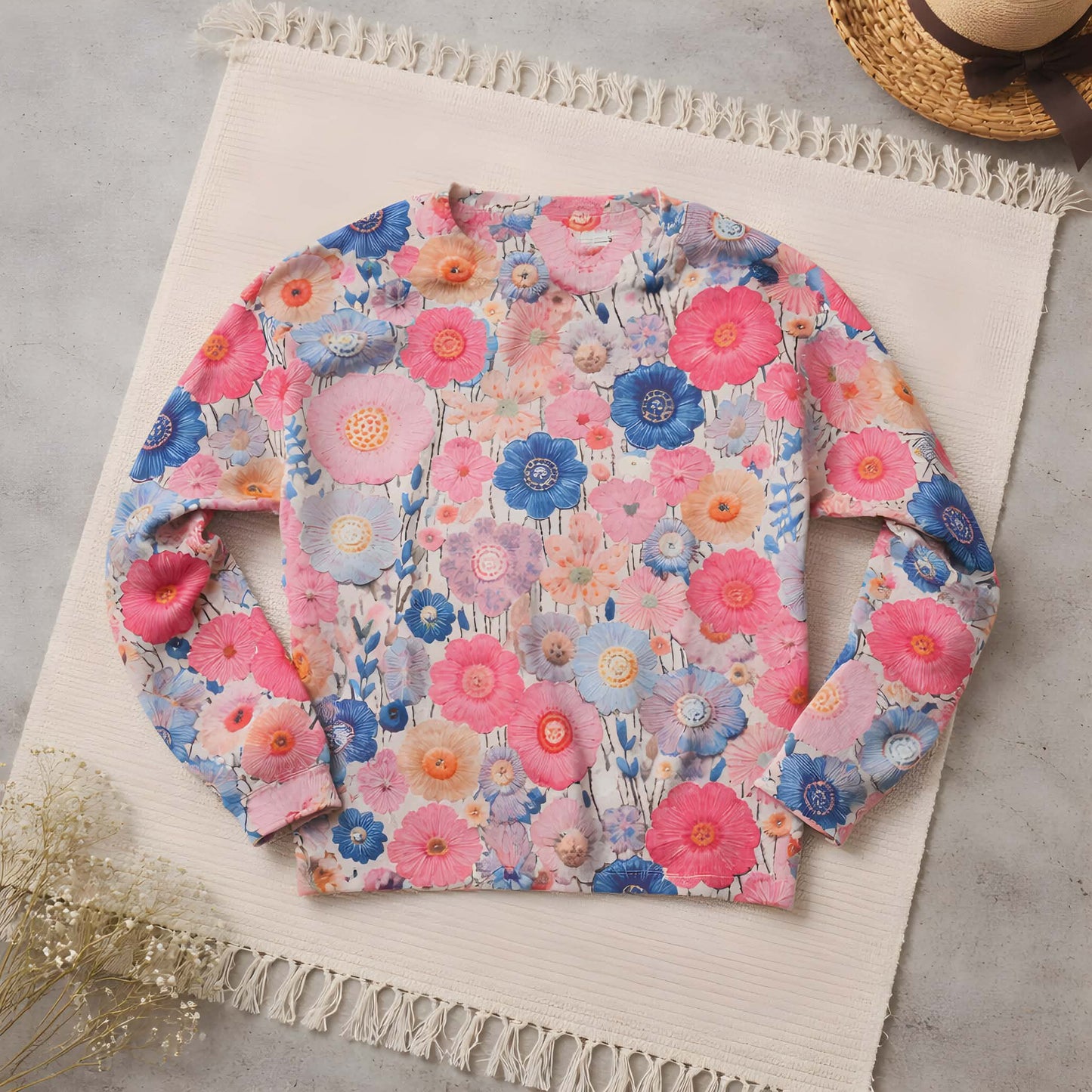 Floral Frenzied Light Sweater